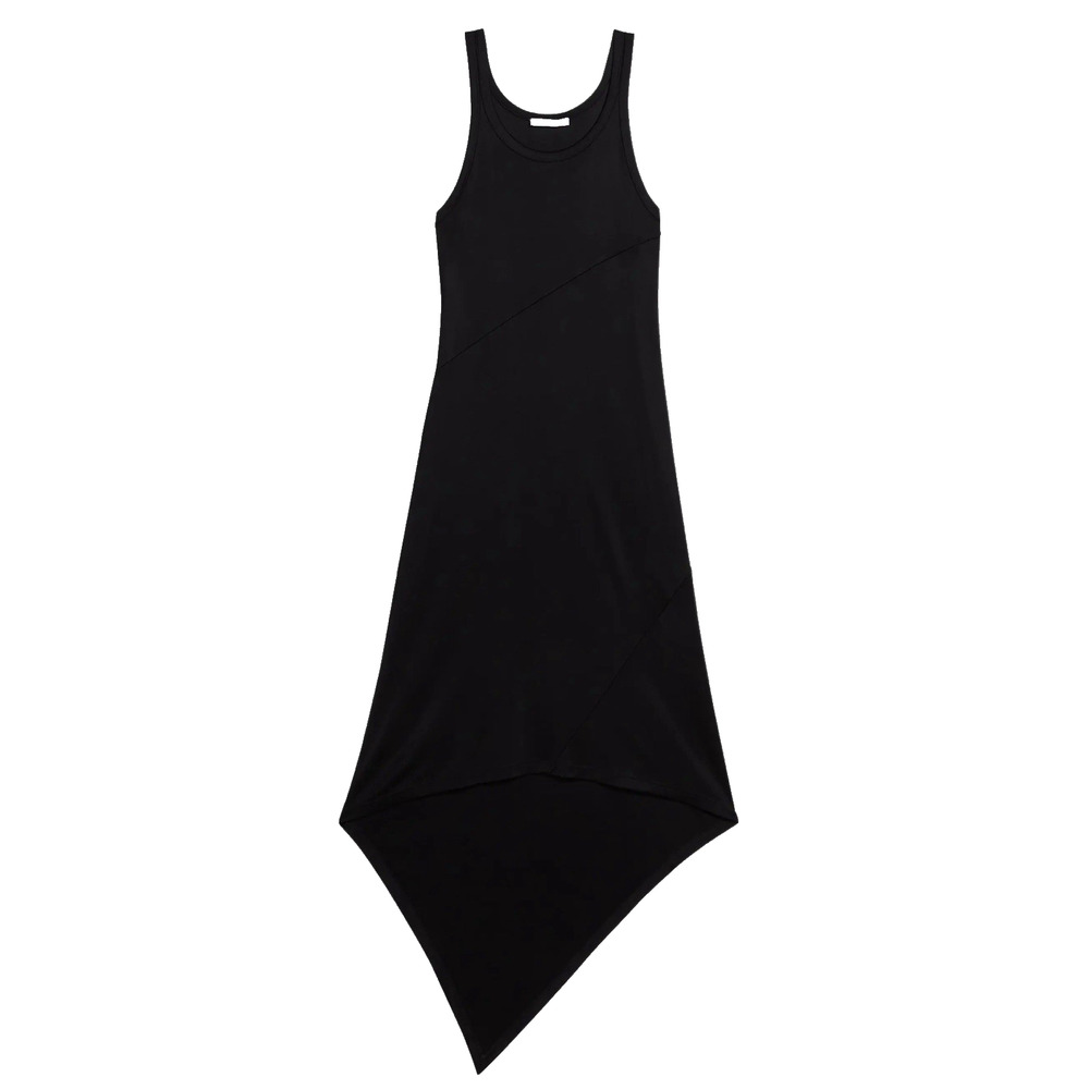 Helmut Lang High Low Midi Dress XS Black Minimalist NWT Designer